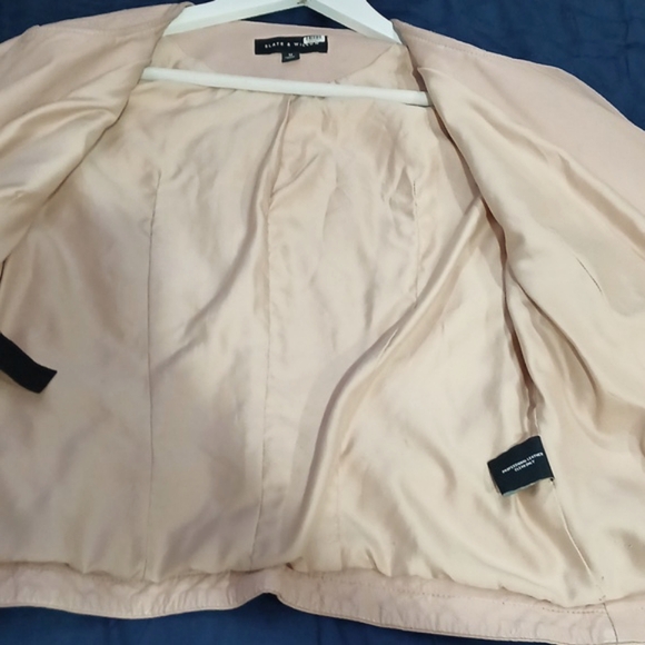 💕 Slate & Willow Pink Leather Moto Jacket – Blush Biker Chic Size M 🏍️✨